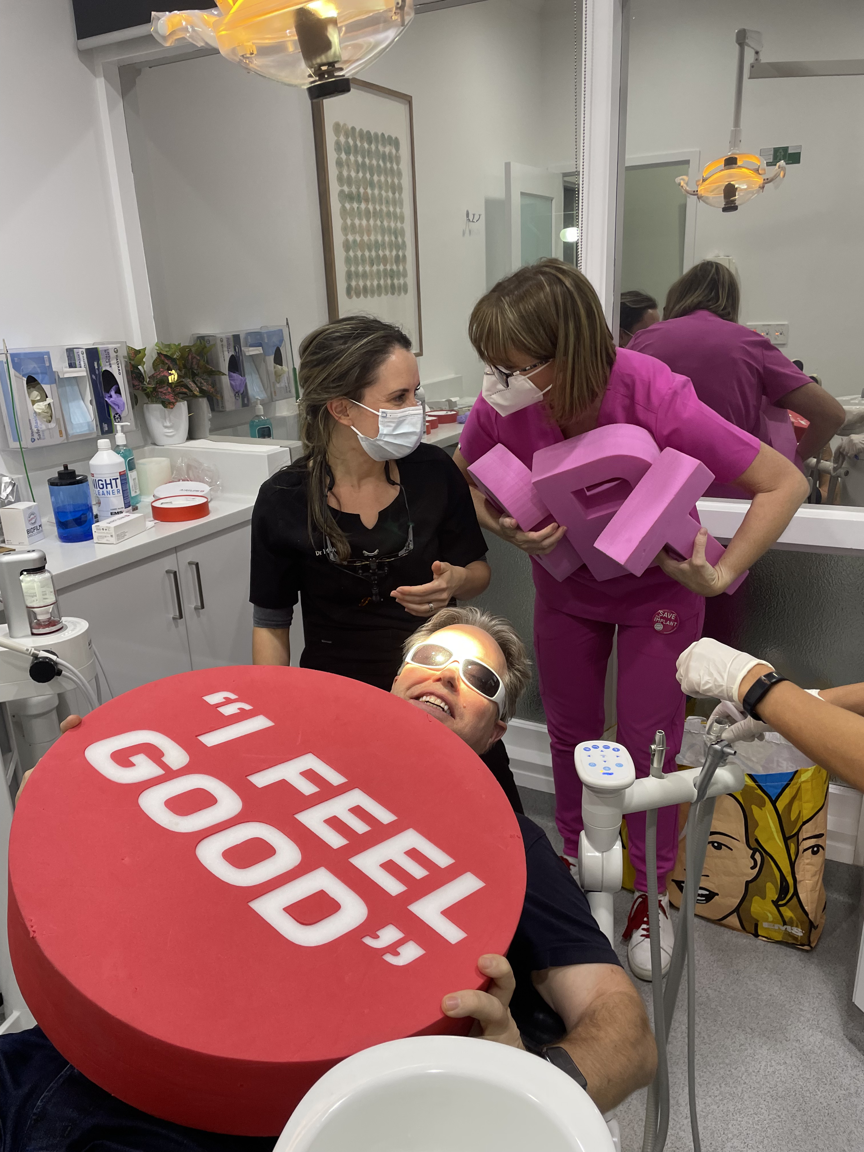 Happy patient celebrating